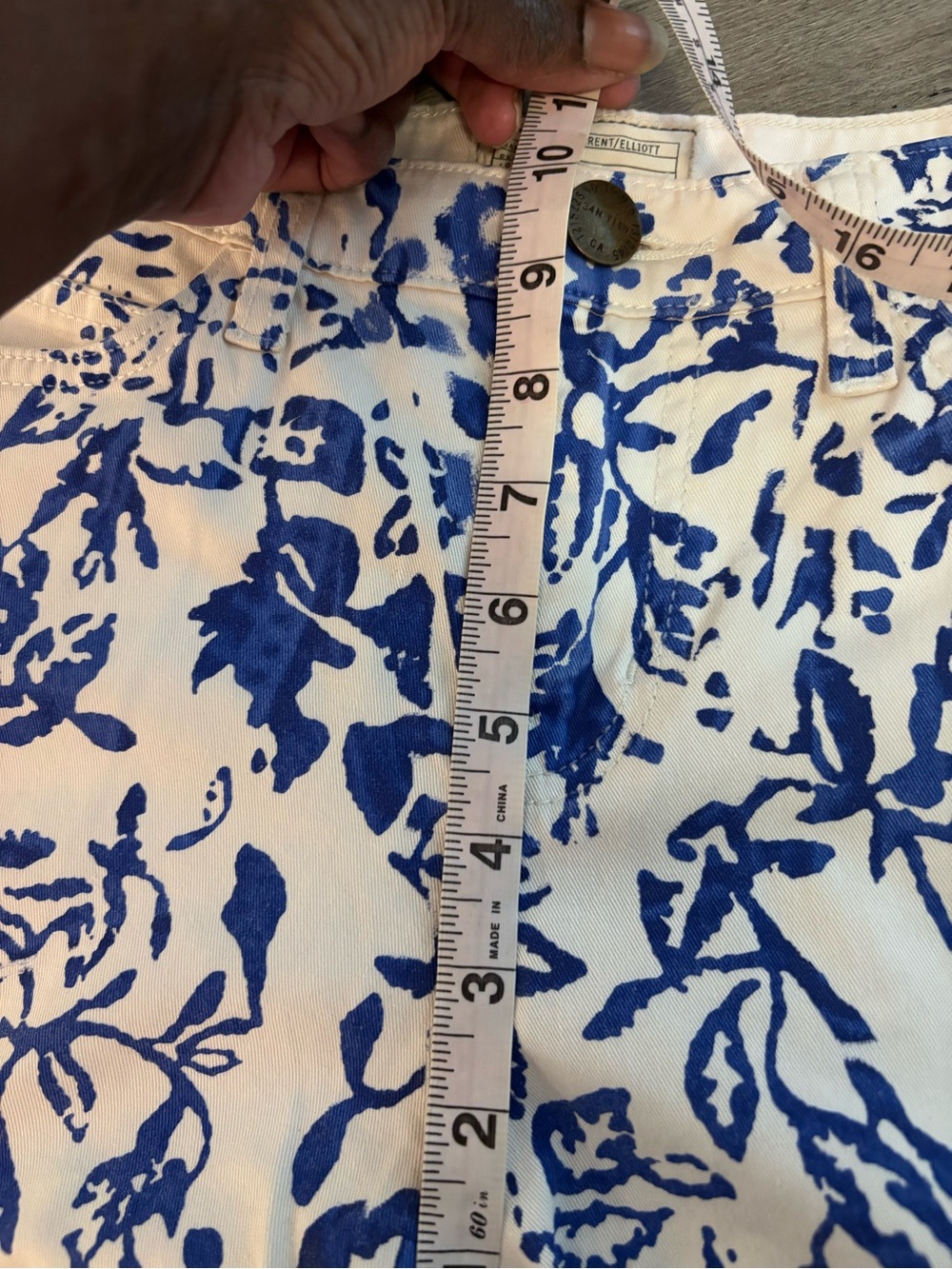 Current/Elliott x DVF Floral Blue White Watercolor Denim Jeans - Picture 11 of 16